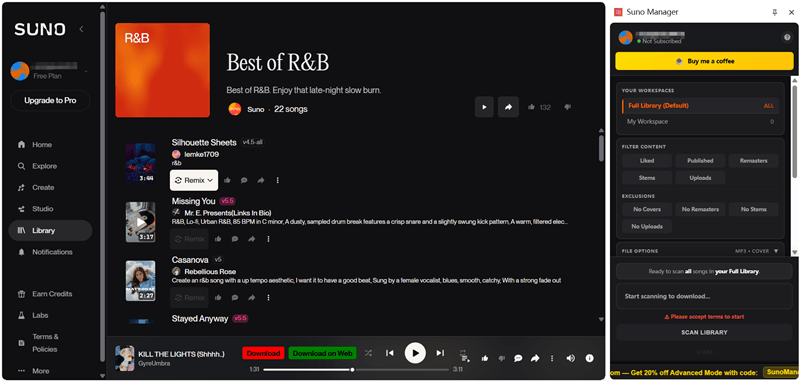 Suno Manager Browser Extension