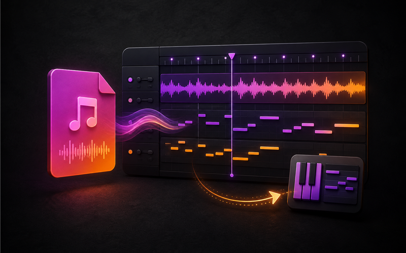 Import Suno AI music into a DAW for BPM syncing and MIDI editing