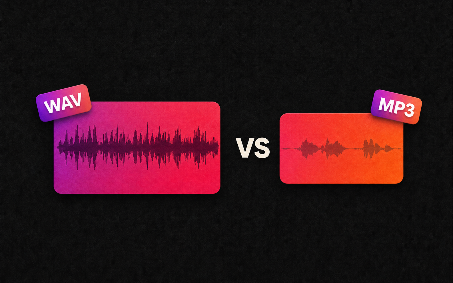 WAV and MP3 audio formats comparison